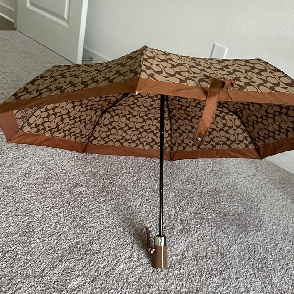 Coach Tan and Brown mini umbrella